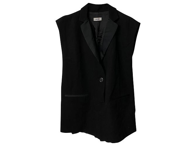 Minivestido colete de veludo Moschino em acetato preto - vista 4