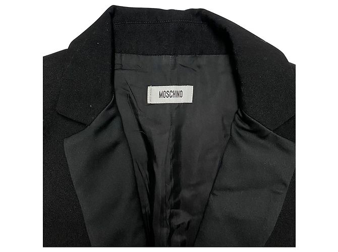 Minivestido colete de veludo Moschino em acetato preto - vista 6