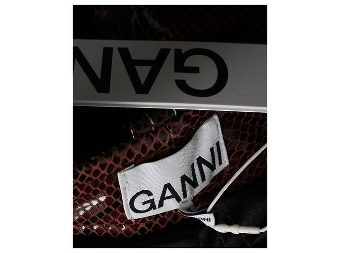 Pantaloncini Ganni Snake Foil in pelle di agnello rossa - vista 4