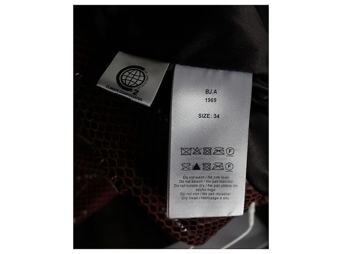 Pantaloncini Ganni Snake Foil in pelle di agnello rossa - vista 5