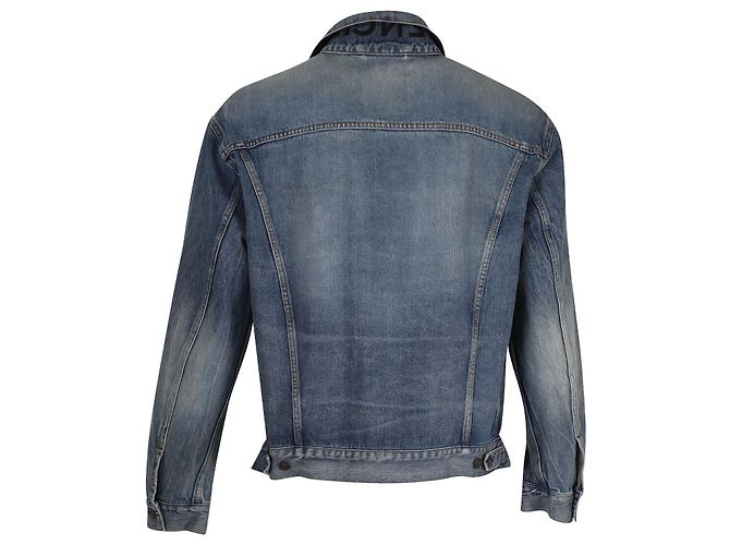 Chaqueta vaquera de algodón azul con dobladillo sin rematar de Balenciaga Azul claro - vista 3