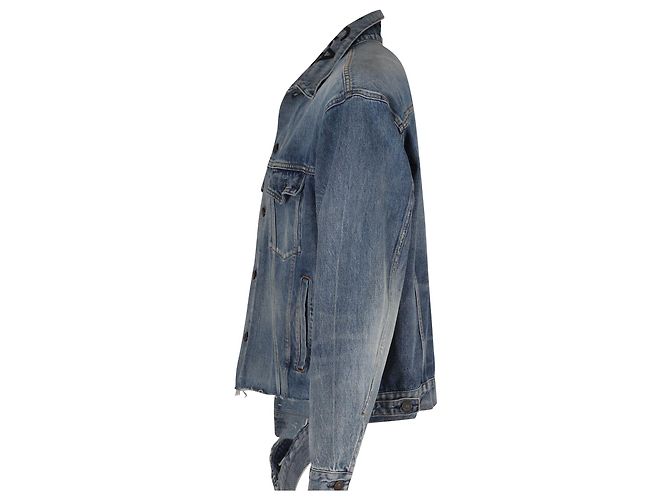 Chaqueta vaquera de algodón azul con dobladillo sin rematar de Balenciaga Azul claro - vista 4