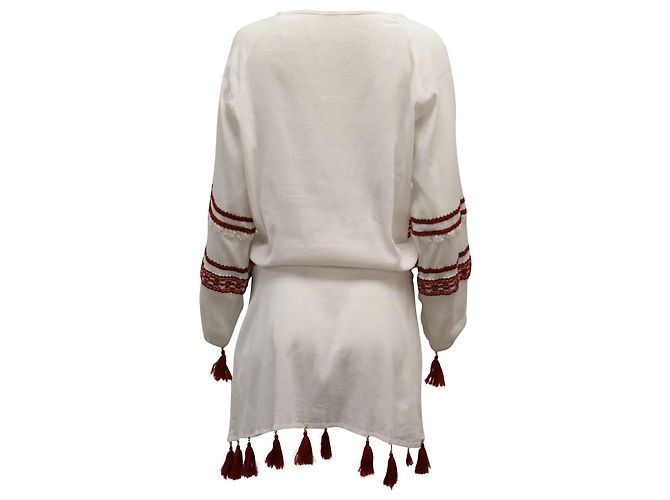Autre Marque Dodo Bar oder besticktes Cover-Up-Sonnenkleid aus weißer Baumwolle - Ansicht 4