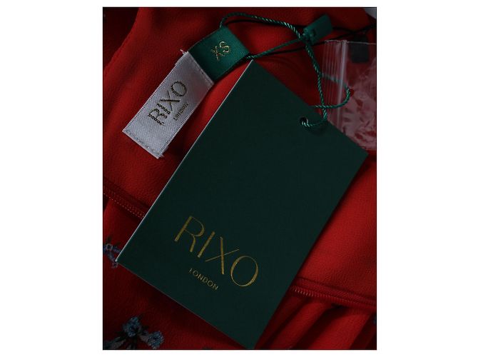 Autre Marque Mini abito Rixo a maniche lunghe in seta rossa Rosso - vista 4