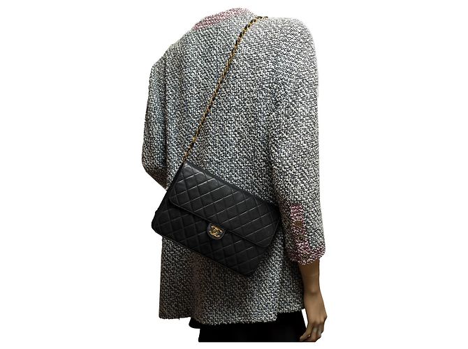 Timeless Chanel borsa a spalla classica in pelle trapuntata nera -101152 Nero - vista 12