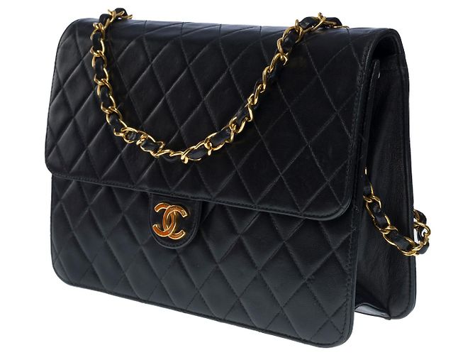 Timeless Chanel borsa a spalla classica in pelle trapuntata nera -101152 Nero - vista 4