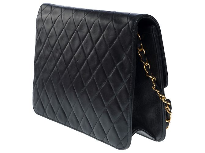 Timeless Chanel borsa a spalla classica in pelle trapuntata nera -101152 Nero - vista 5