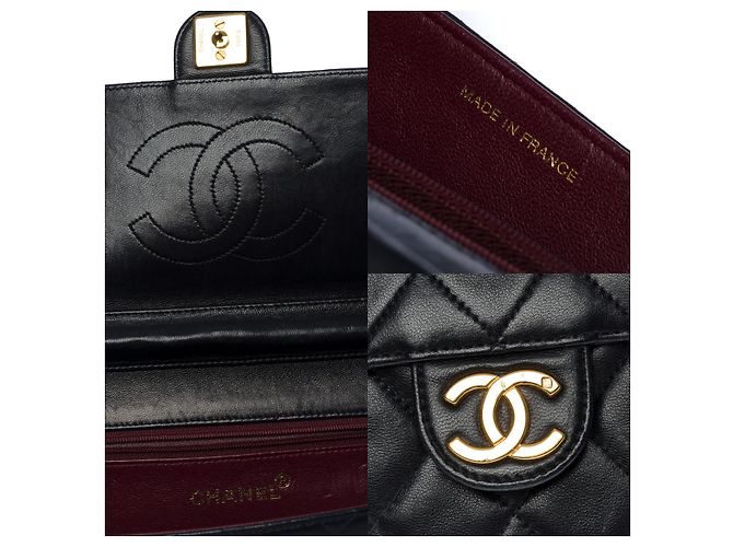 Timeless Chanel borsa a spalla classica in pelle trapuntata nera -101152 Nero - vista 6