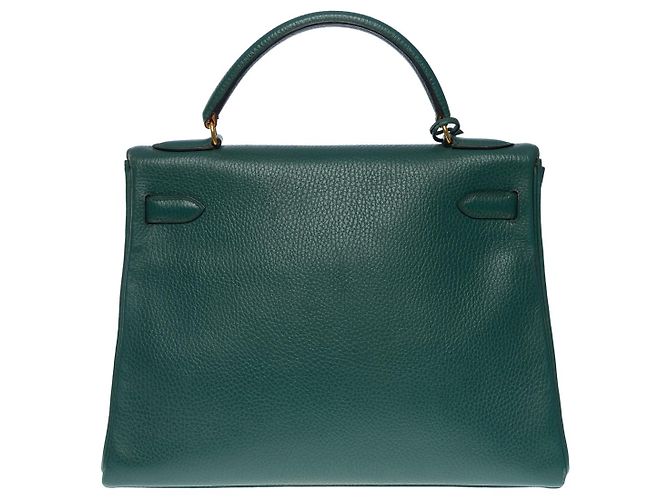 Hermès Borsa Hermes Kelly 32 in Pelle Verde - 100489 - vista 2