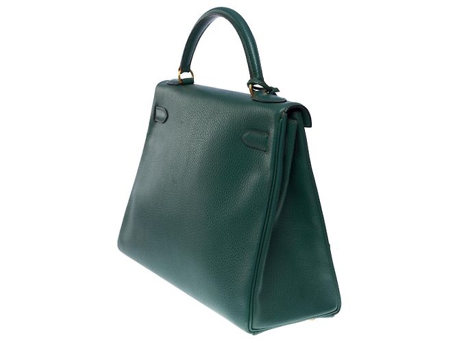Hermès Borsa Hermes Kelly 32 in Pelle Verde - 100489 - vista 4