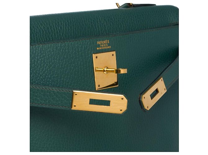 Hermès Borsa Hermes Kelly 32 in Pelle Verde - 100489 - vista 5