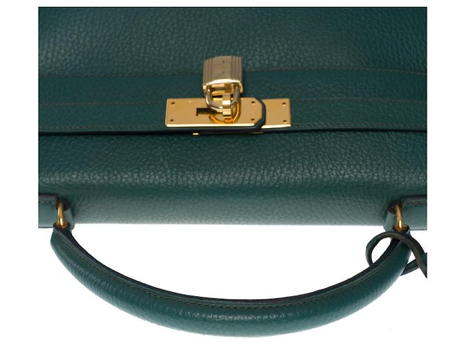 Hermès Borsa Hermes Kelly 32 in Pelle Verde - 100489 - vista 8