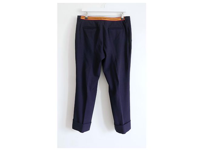 Miu Miu Pantalone Stripe Sportivo Blu Navy - vista 4