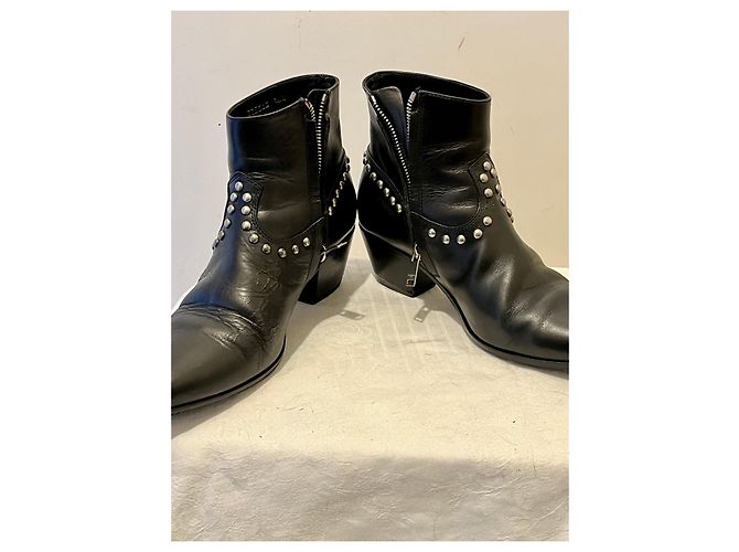 Camperos Saint Laurent Lucas con borchie Nero Silver hardware - vista 11