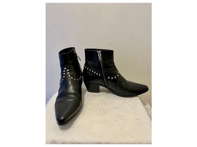 Camperos Saint Laurent Lucas con borchie Nero Silver hardware - vista 3