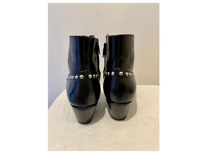 Camperos Saint Laurent Lucas con borchie Nero Silver hardware - vista 4