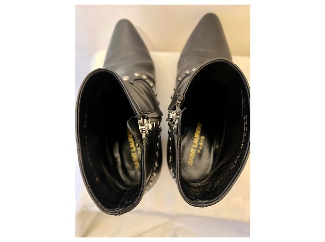 Camperos Saint Laurent Lucas con borchie Nero Silver hardware - vista 5