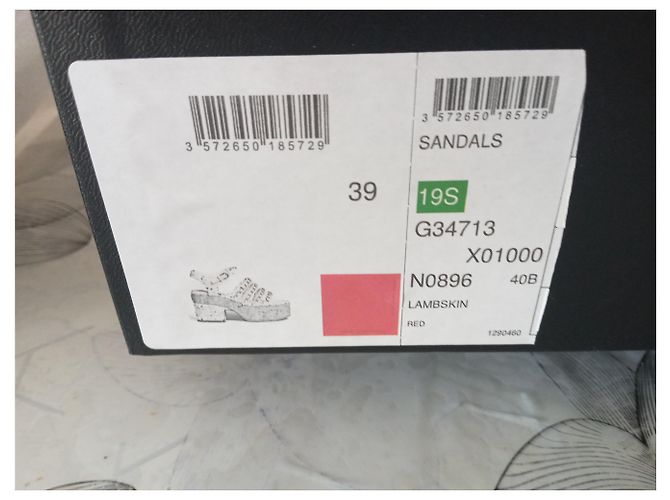 Cambon Chanel Riemchensandalen Rot Korkabsatz Größe 39 Pink - Ansicht 10