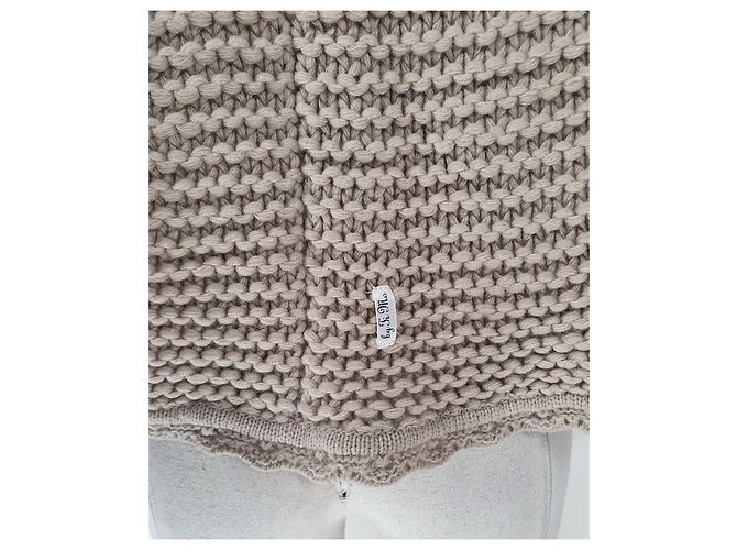 Autre Marque Timo Strickjacke Poncho Beige Wolle - Ansicht 5
