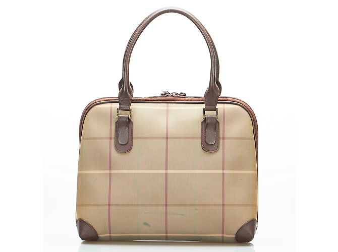 Burberry Plaid Canvas Handbag Canvas Handbag in Excellent condition - view 3