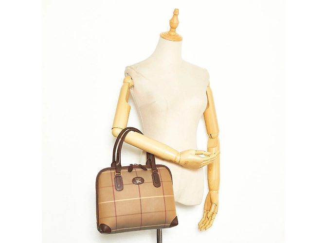 Burberry Plaid Canvas Handbag Canvas Handbag in Excellent condition - view 9