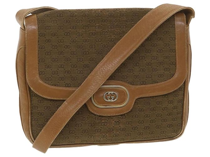 GUCCI Borsa a tracolla in tela Micro GG Beige Marrone Auth ar9061 - vista 13
