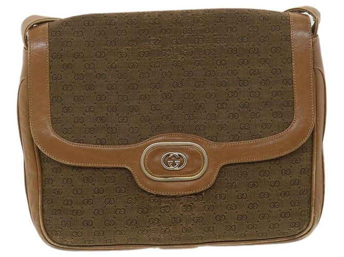 GUCCI Borsa a tracolla in tela Micro GG Beige Marrone Auth ar9061 - vista 15