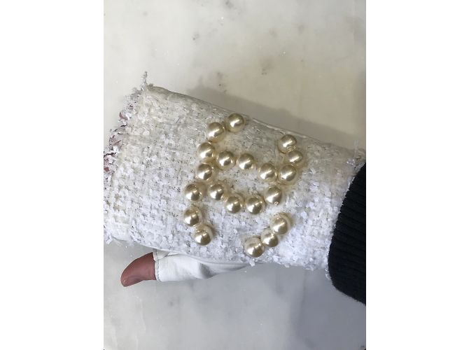 CHANEL Handschuhe T.Zoll 7.5 Rindsleder Weiß - Ansicht 5