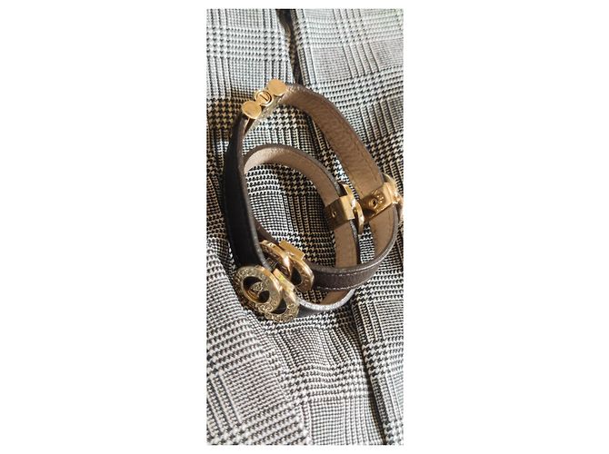 Autre Marque Bracciale Bvlgari Bvlgari in pelle marrone scuro - vista 2
