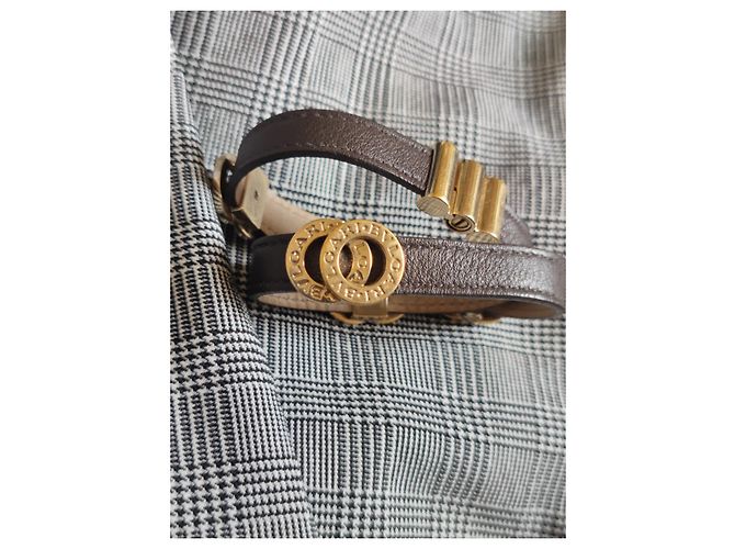 Autre Marque Bracciale Bvlgari Bvlgari in pelle marrone scuro - vista 7