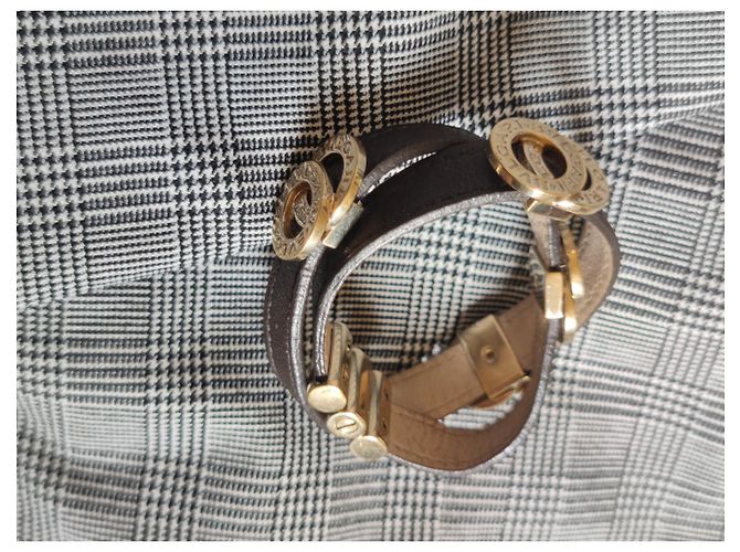 Autre Marque Bracciale Bvlgari Bvlgari in pelle marrone scuro - vista 8