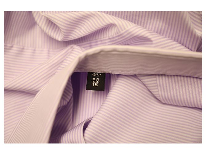 Camicia Tom Ford a maniche lunghe con bottoni a righe in cotone viola - vista 8