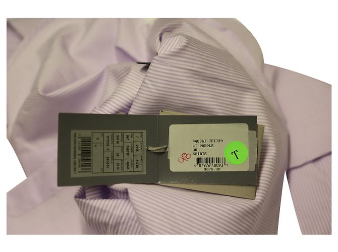 Camicia Tom Ford a maniche lunghe con bottoni a righe in cotone viola - vista 9