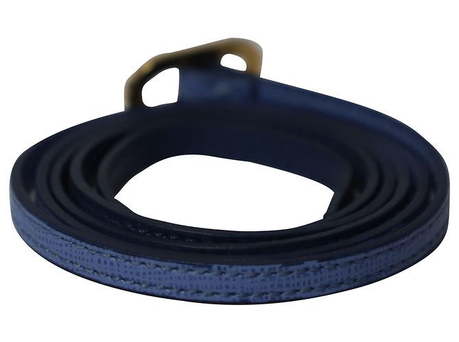 Bracciale avvolgente Fendi Crayons in pelle blu - vista 3