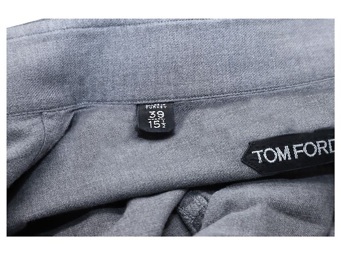 Camicia Tom Ford Regular Fit in cotone grigio - vista 3
