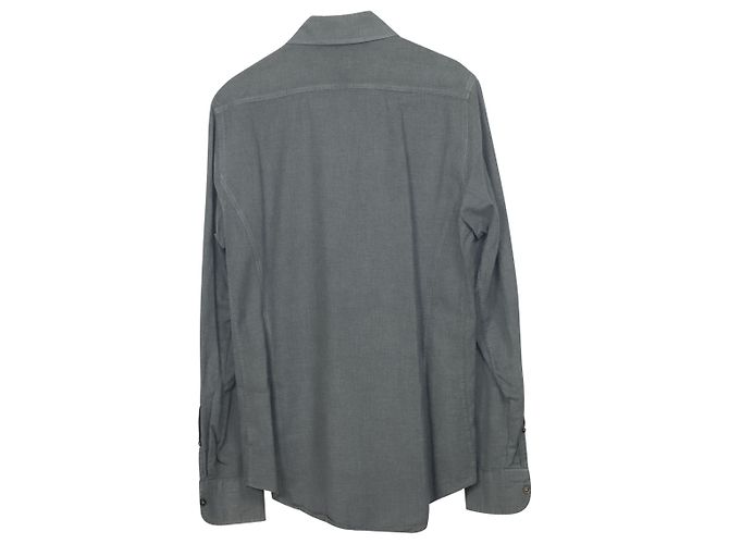 Camicia Tom Ford Regular Fit in cotone grigio - vista 4