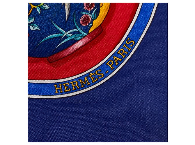 Hermès Bufanda de seda azul Hermes Qu Importe Le Flacon - vista 2