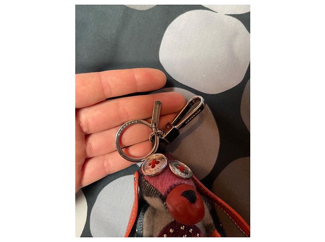 Ciondolo per borsa Burberry Sandra the Basset Hound in pelle e cashmere - vista 12