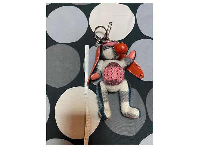 Ciondolo per borsa Burberry Sandra the Basset Hound in pelle e cashmere - vista 3