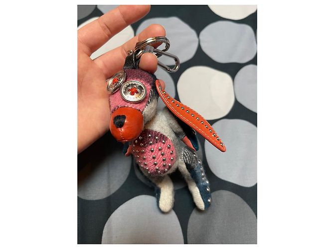 Ciondolo per borsa Burberry Sandra the Basset Hound in pelle e cashmere - vista 7