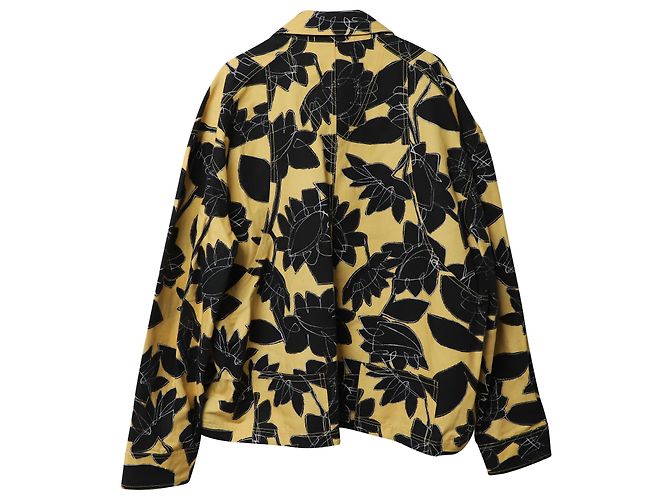 Jacquemus La Veste Marcel bedruckte Jacke aus gelbem Leinen - Ansicht 2