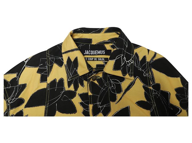 Jacquemus La Veste Marcel bedruckte Jacke aus gelbem Leinen - Ansicht 3