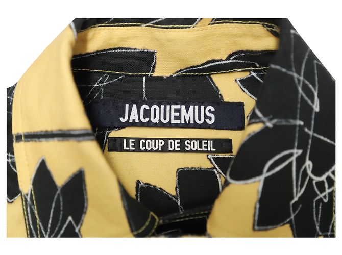 Jacquemus La Veste Marcel bedruckte Jacke aus gelbem Leinen - Ansicht 4
