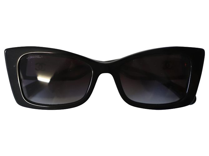 Chanel 5430 Gradient Rectangular Sunglasses in Black Acetate - view 5