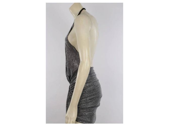 Autre Marque Alexander Vauthier Mini Kleid Grau Viskose Swarovski Kristall - Ansicht 5