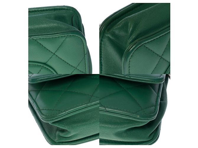 Wallet On Chain Portafoglio CHANEL con catena in pelle verde - 101006 - vista 9