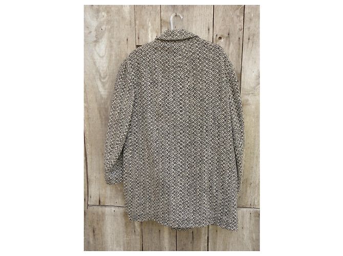 Autre Marque Greitt Grey Herringbone Tweed Wool Coat - view 3