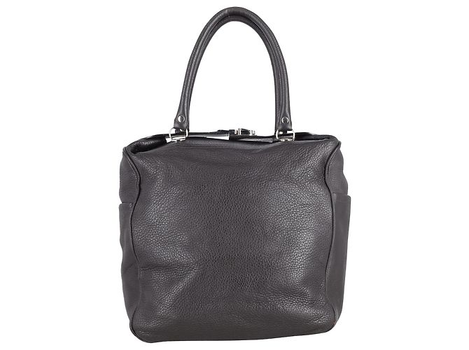 Bolsa Joseph com alça frontal em couro preto - vista 4
