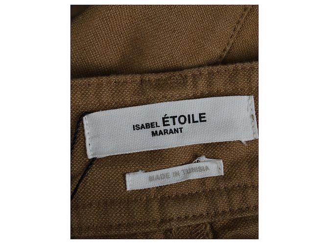 Falda utilitaria evasé Isabel Marant Etoile en lino marrón Castaño - vista 4