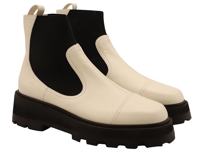 Botas Jimmy Choo Clayton em couro branco - vista 3